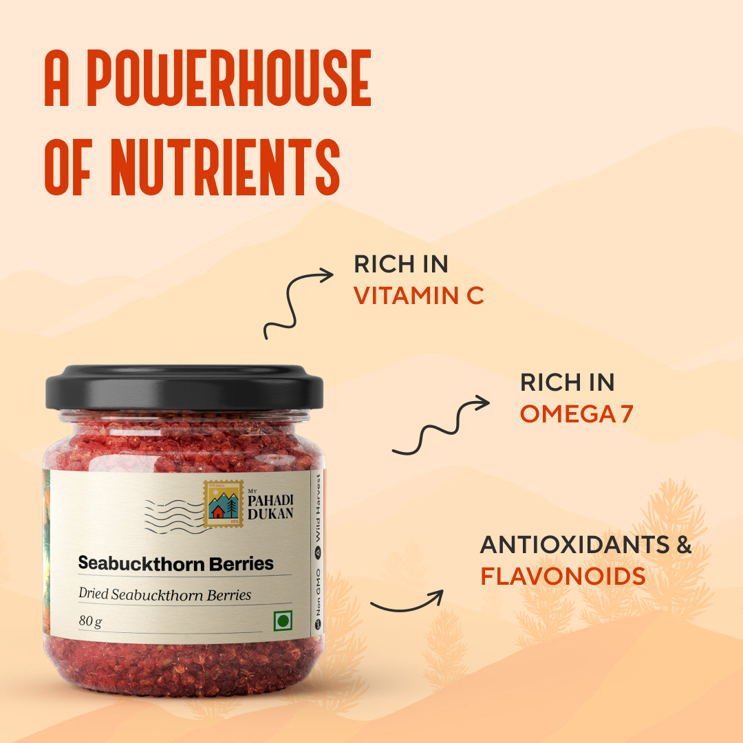 Premium Sea Buckthorn Berries (Dried Seabuckthorn) | My Pahadi Dukan