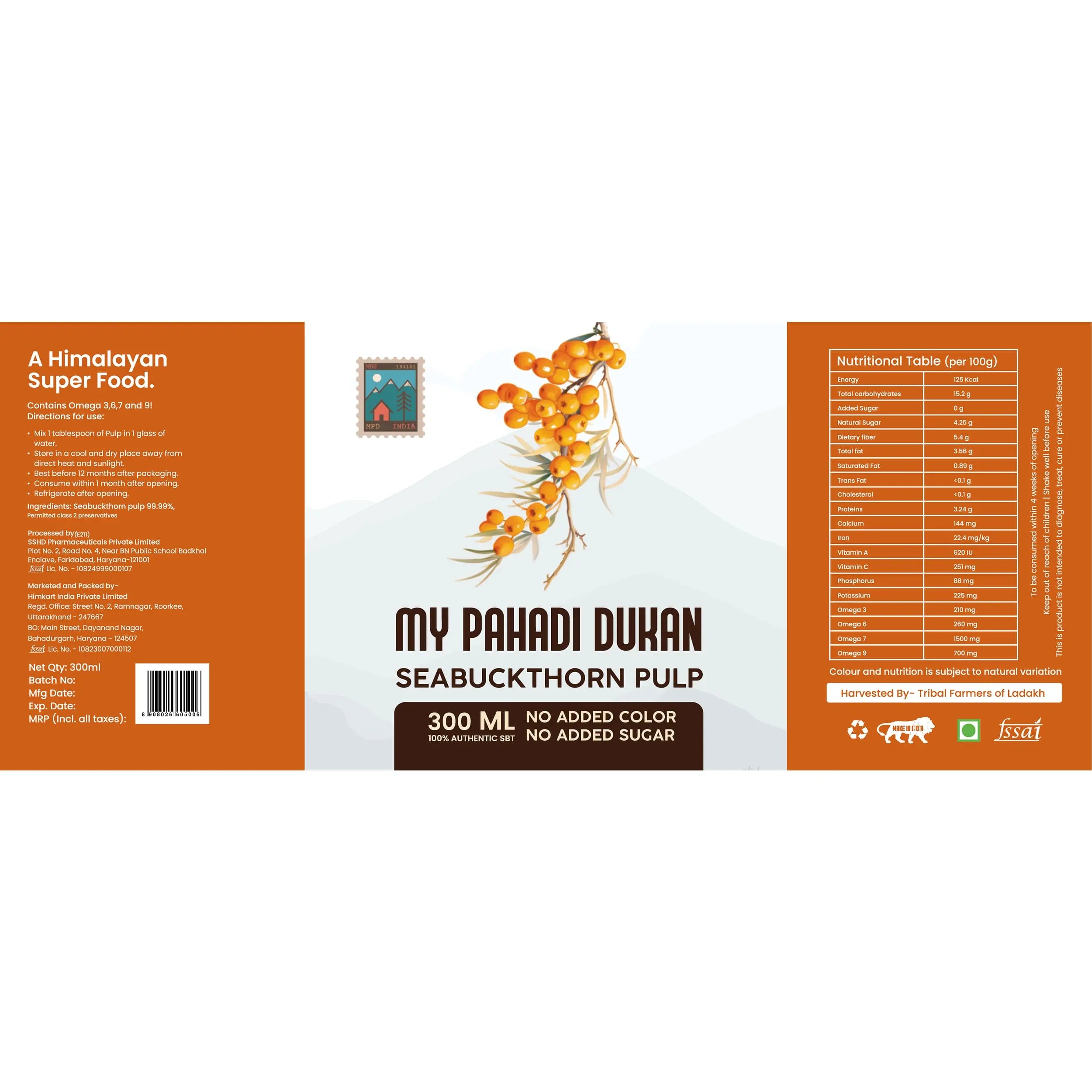 Seabuckthorn Wellness Bundle Pulp, Oil & Berries | My Pahadi Dukan