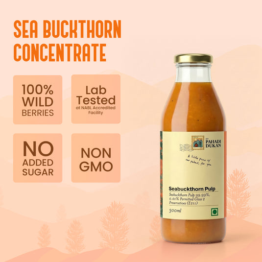 Sea Buckthorn Pulp (Juice) (Rich in Vitamin C, Omega 3,6,7 and 9 and Antioxidants) | My Pahadi Dukan