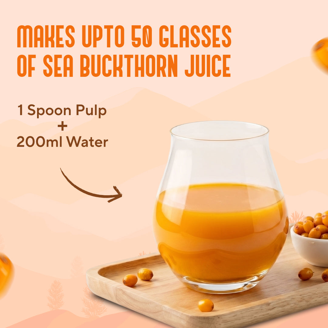 Sea Buckthorn Pulp (Juice) (Rich in Vitamin C, Omega 3,6,7 and 9 and Antioxidants) | My Pahadi Dukan