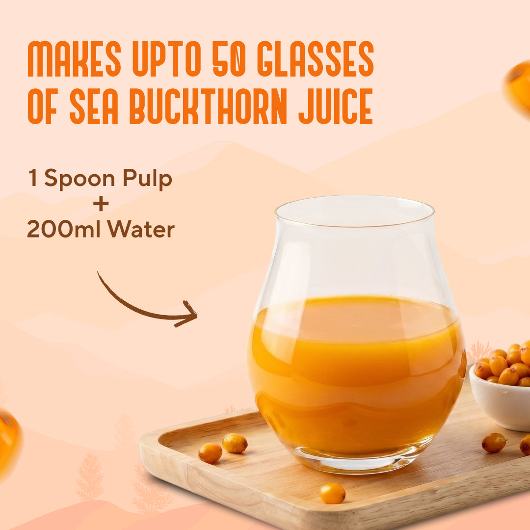 Sea Buckthorn Pulp (Juice) (Rich in Vitamin C, Omega 3,6,7 and 9 and Antioxidants) | My Pahadi Dukan