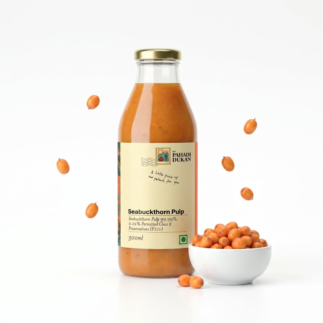 Sea Buckthorn Pulp (Juice) (Rich in Vitamin C, Omega 3,6,7 and 9 and Antioxidants) | My Pahadi Dukan