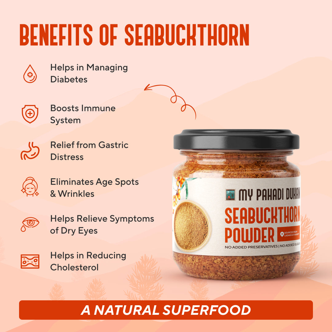 Seabuckhthorn Berry Powder - 100gms | My Pahadi Dukan