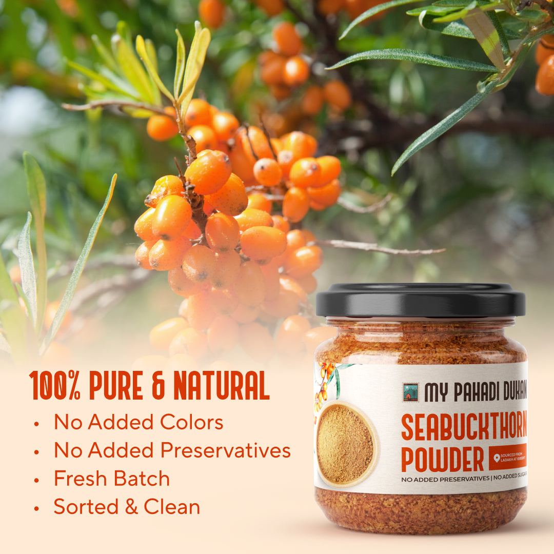 Seabuckhthorn Berry Powder - 100gms | My Pahadi Dukan