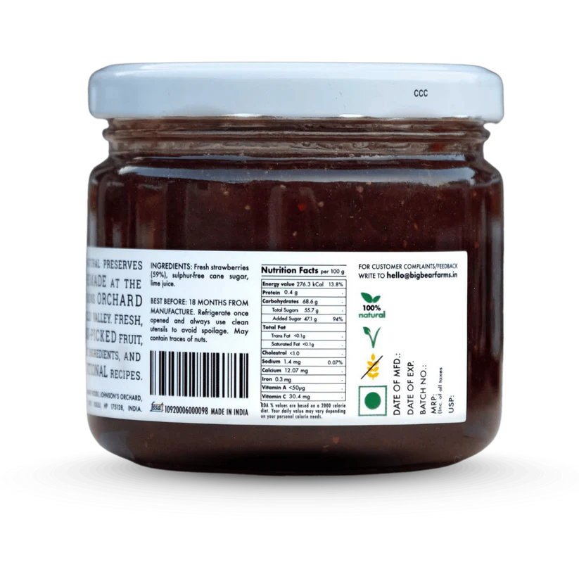 Strawberry Jam 350g | Big Bear Farms