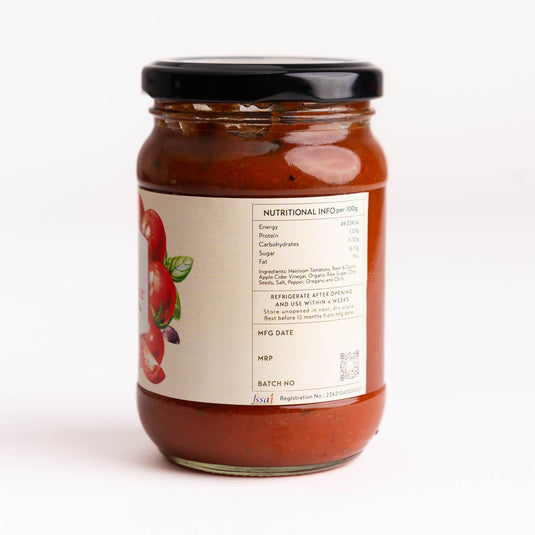 Tomato Basil Sauce With Garlic and Chia 340gms | Himalayan Haat