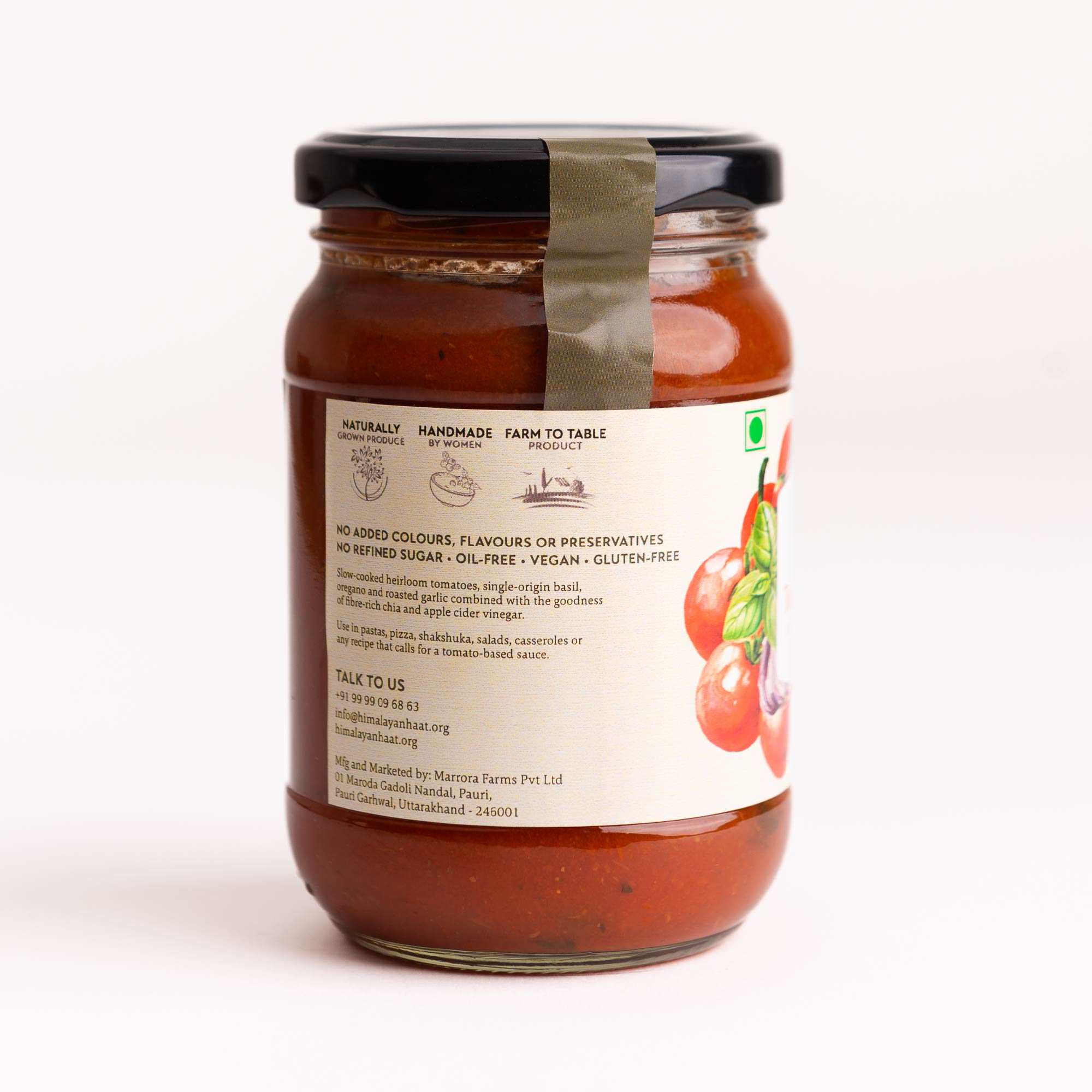 Tomato Basil Sauce With Garlic and Chia 340gms | Himalayan Haat