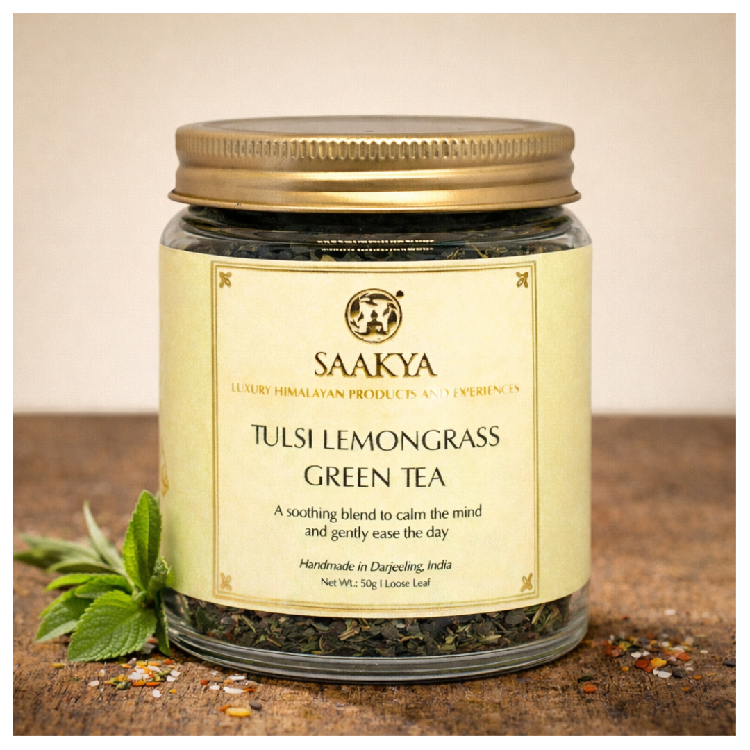 Tulsi Lemongrass Green Tea (50g, 150+ Cups) | Saakya