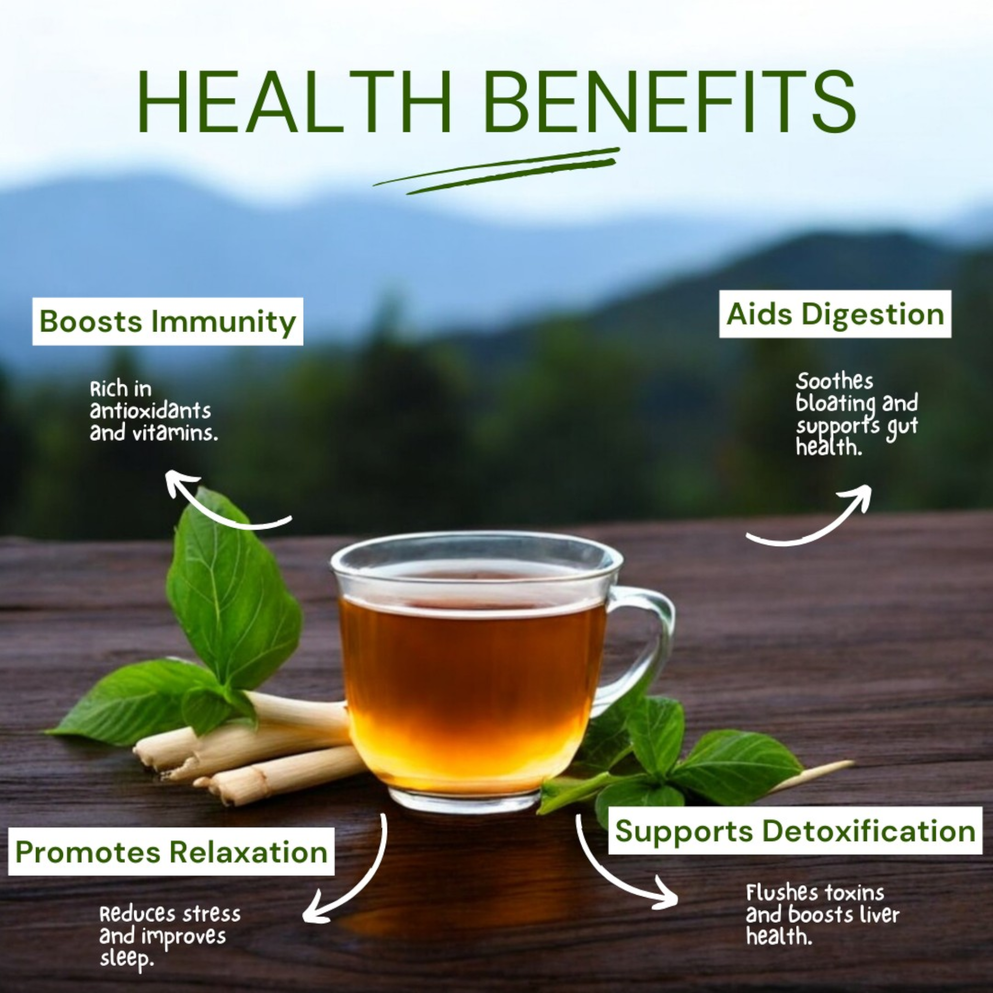 Tulsi Green Lemongrass Tea (50g, 150+ Cups) | Saakya