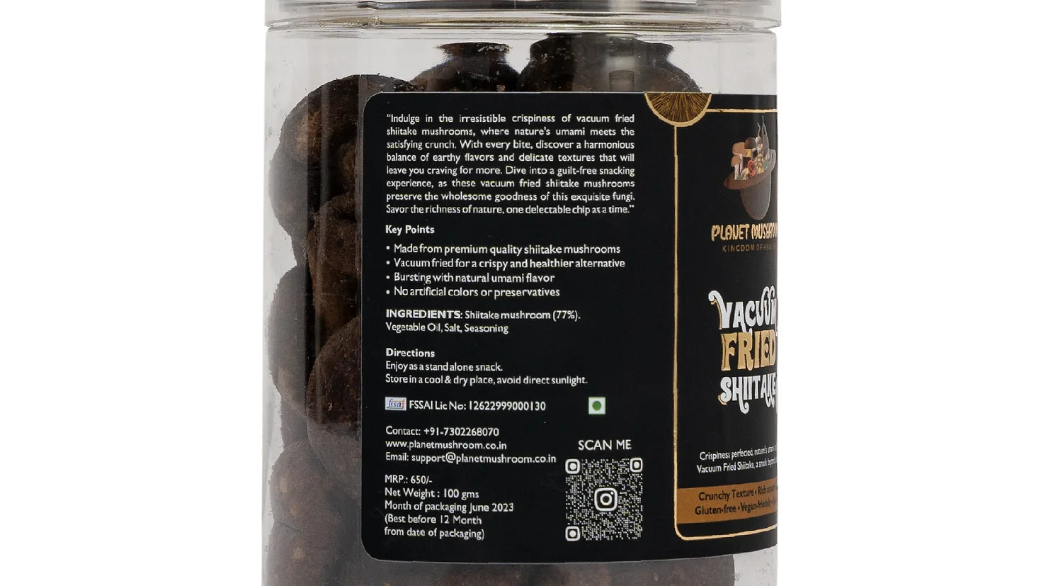 Vacuum Fried Shiitake Mushrooms 100g | Planet Mushroom