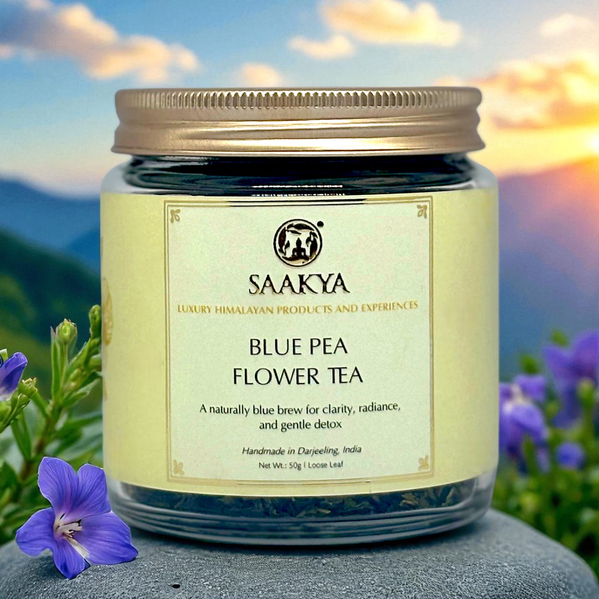 Blue Pea Flower Green Tea (50g, 150+ Cups) | Saakya