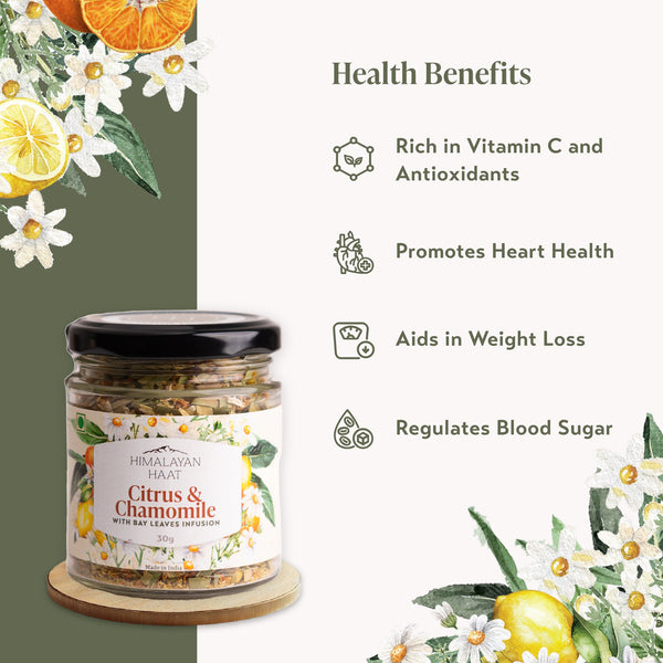 Citrus & Chamomile with Bay Leaves Herbal Infusion 30gms | Himalayan Haat