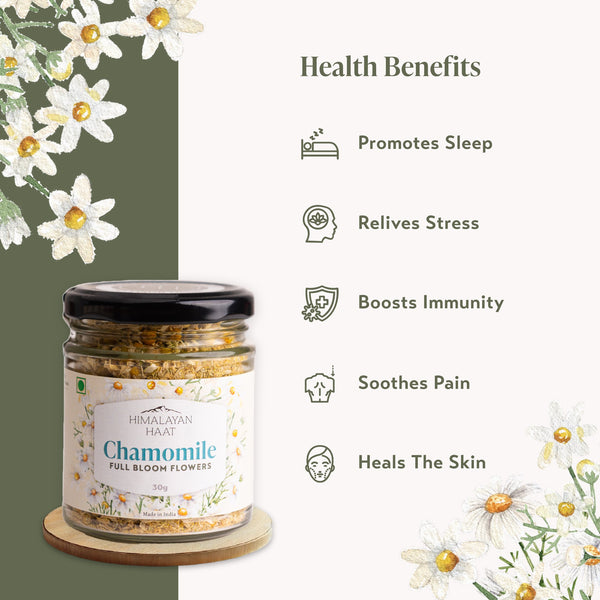 Full Bloom Chamomile Flowers 30gms | Himalayan Haat