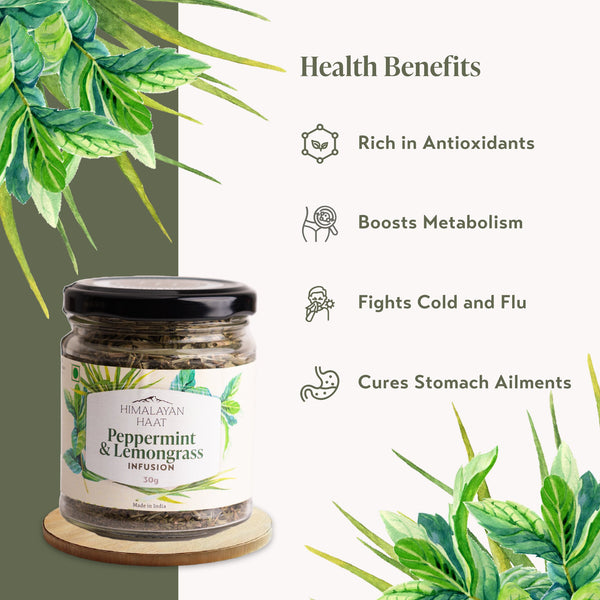 Peppermint and Lemongrass Herbal Infusion 30gms | Himalayan Haat