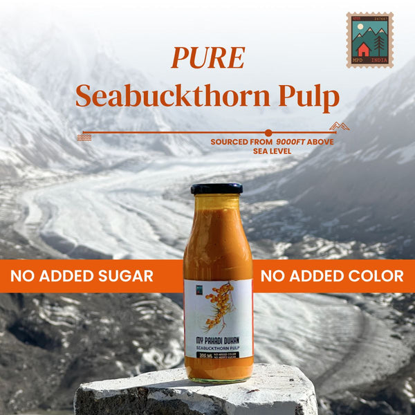 Sea Buckthorn Pulp (Rich in Vitamin C, Omega 3,6,7 and 9 and Antioxidants) Vegan Source