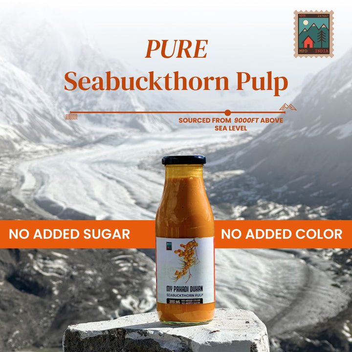 Sea Buckthorn Pulp  juice (Rich in Vitamin C, Omega 3,6,7 and 9 and Antioxidants) Vegan Source
