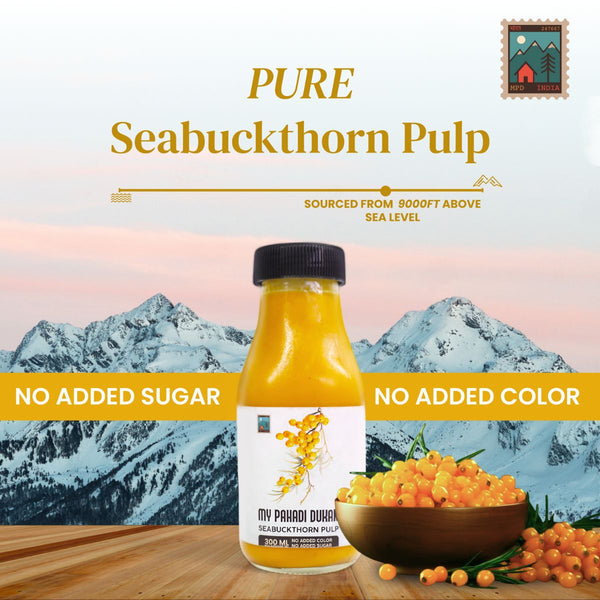 Sea Buckthorn Pulp (Rich in Vitamin C, Omega 3,6,7 and 9 and Antioxidants) | My Pahadi Dukan