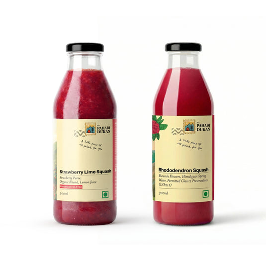 Strawberry Lime and Buransh Squash combo by My Pahadi Dukan