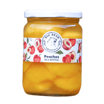 Bottled peaches preserved