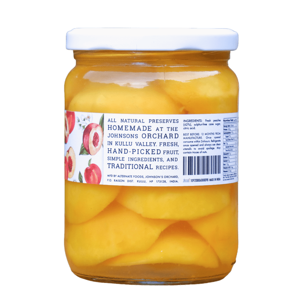 Bottled peaches preserved