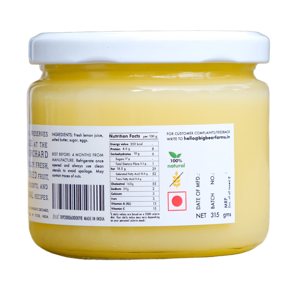 Lemon curd sweet spread
