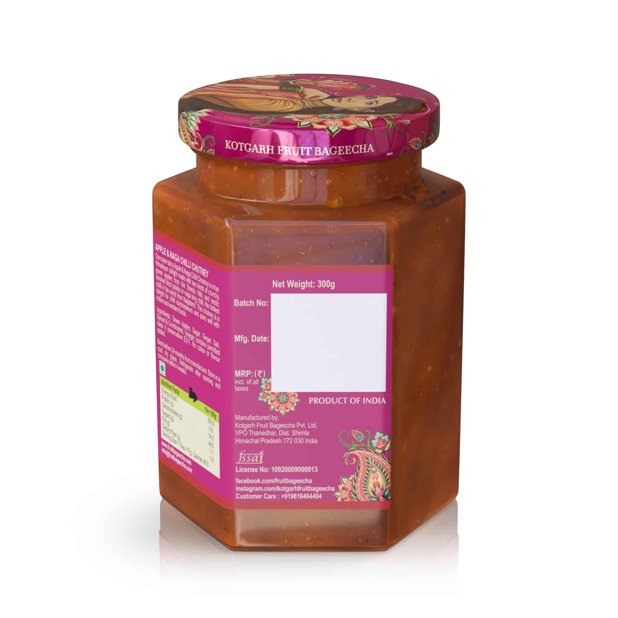 Buy Apple and Naga Chilli Chutney 300gms | Kotgarh Fruit Bagheecha - My Pahadi Dukan - Online