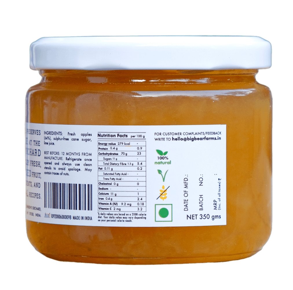 Buy Apple Jam 300gms | Big Bear Farms - My Pahadi Dukan - Jam Online