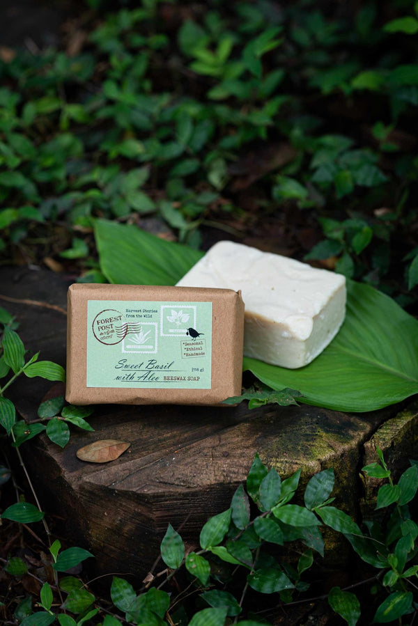 Buy Forest Post | Sweet Basil with Aloe – Beeswax Soap 110gms - My Pahadi Dukan - Online