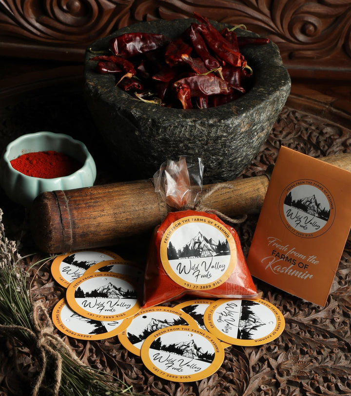 Buy Kashmiri Red Chilli Powder | Wild Valley Foods - My Pahadi Dukan - Chili Powder Online