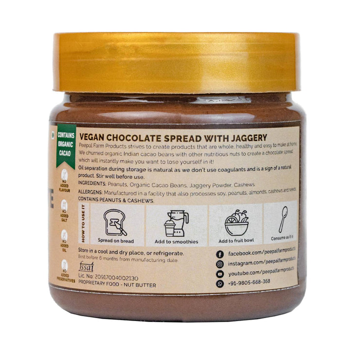 Buy Vegan Chocolate spread with Jaggery 150gms | Peepal Farm - My Pahadi Dukan - Chocolate Spread Online